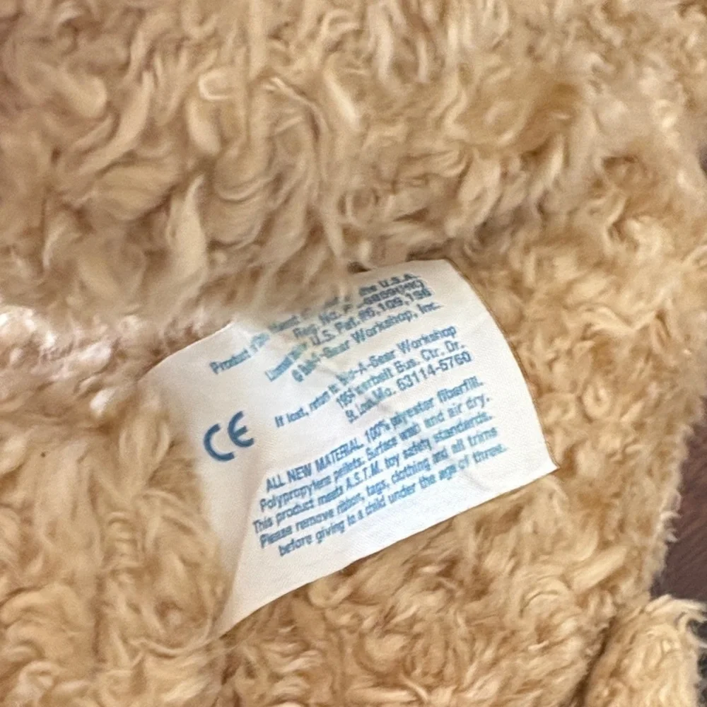 Build A Bear Classic Curly Teddy Bear Tan Plush 16” Stuffed with Sound Box
